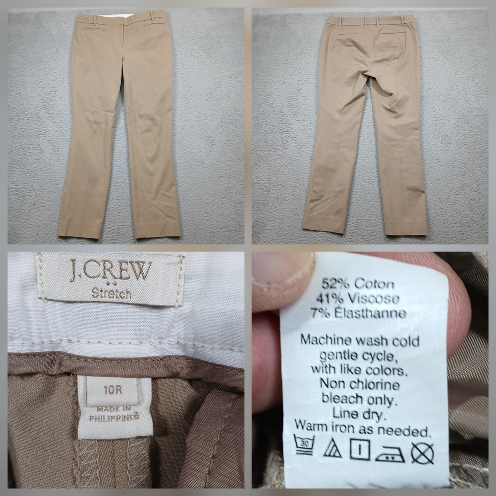 J. Crew Stretch Trousers in Khaki Beige